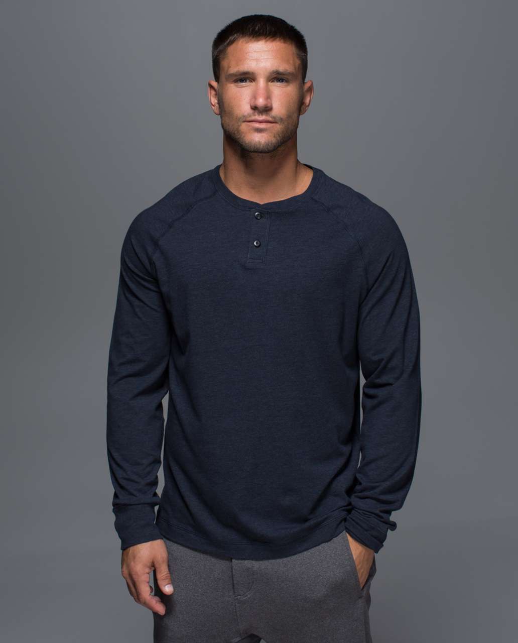 Lululemon Rival Long Sleeve - Heathered Inkwell - lulu fanatics