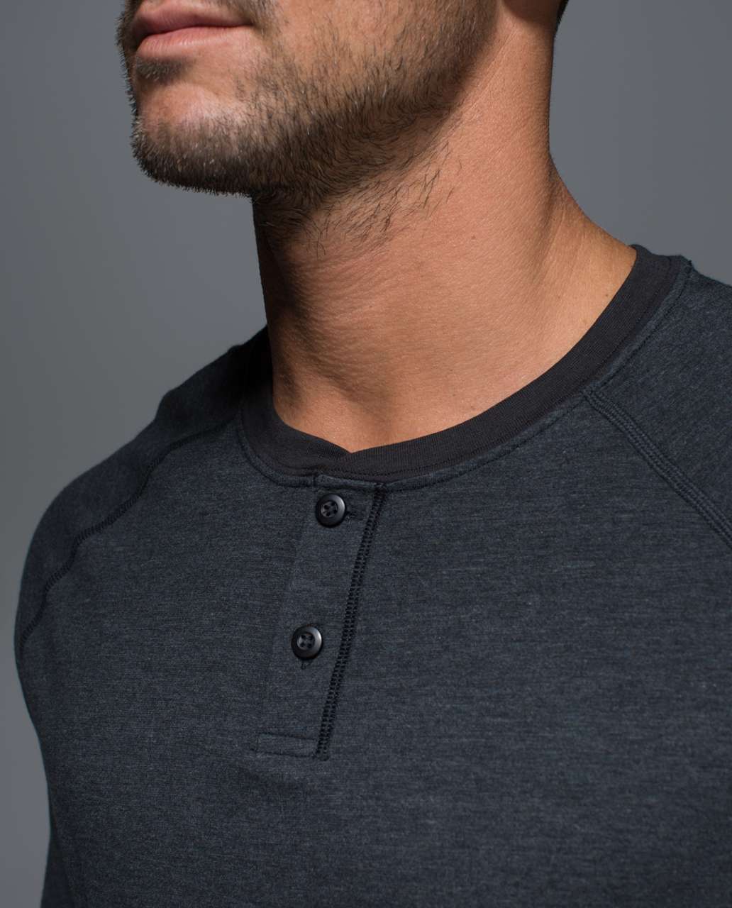 Lululemon Rival Long Sleeve - Heathered Black / Black