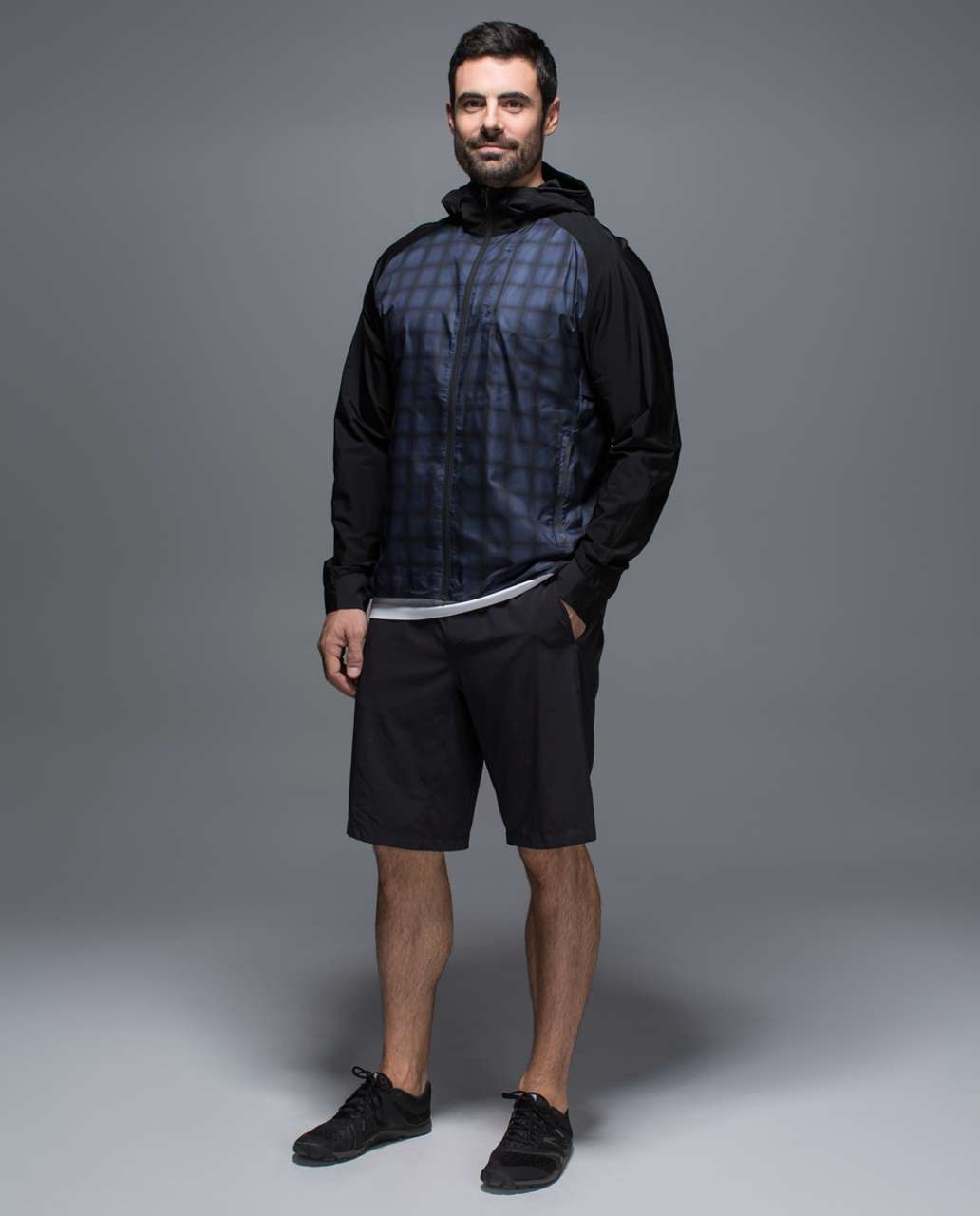 Lululemon Pack-It Jacket - Lynn Check Printed Inkwell Black / Black