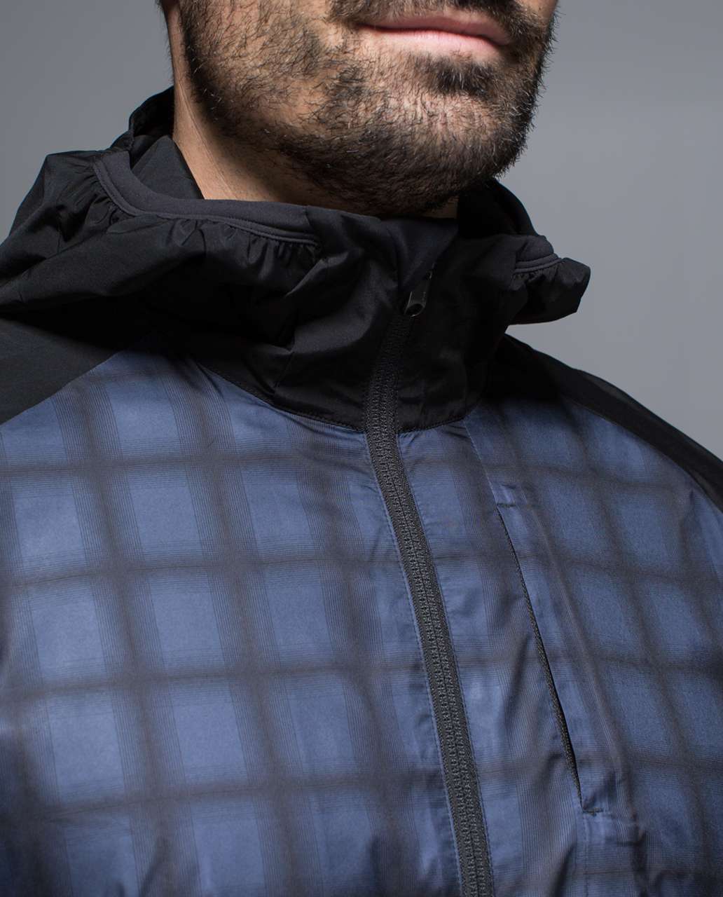 Lululemon Pack-It Jacket - Lynn Check Printed Inkwell Black / Black