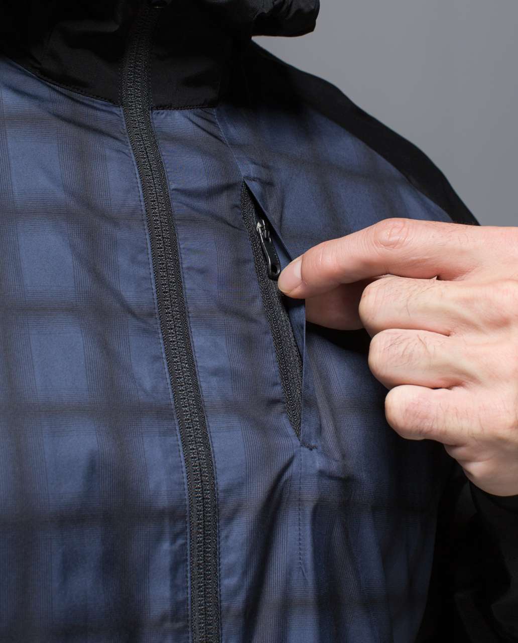 Lululemon Pack-It Jacket - Lynn Check Printed Inkwell Black / Black