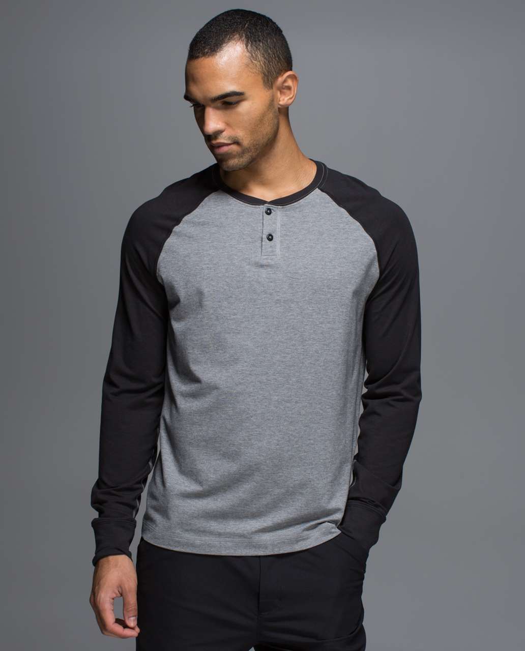 Lululemon Rival Long Sleeve - Heathered Medium Grey / Black