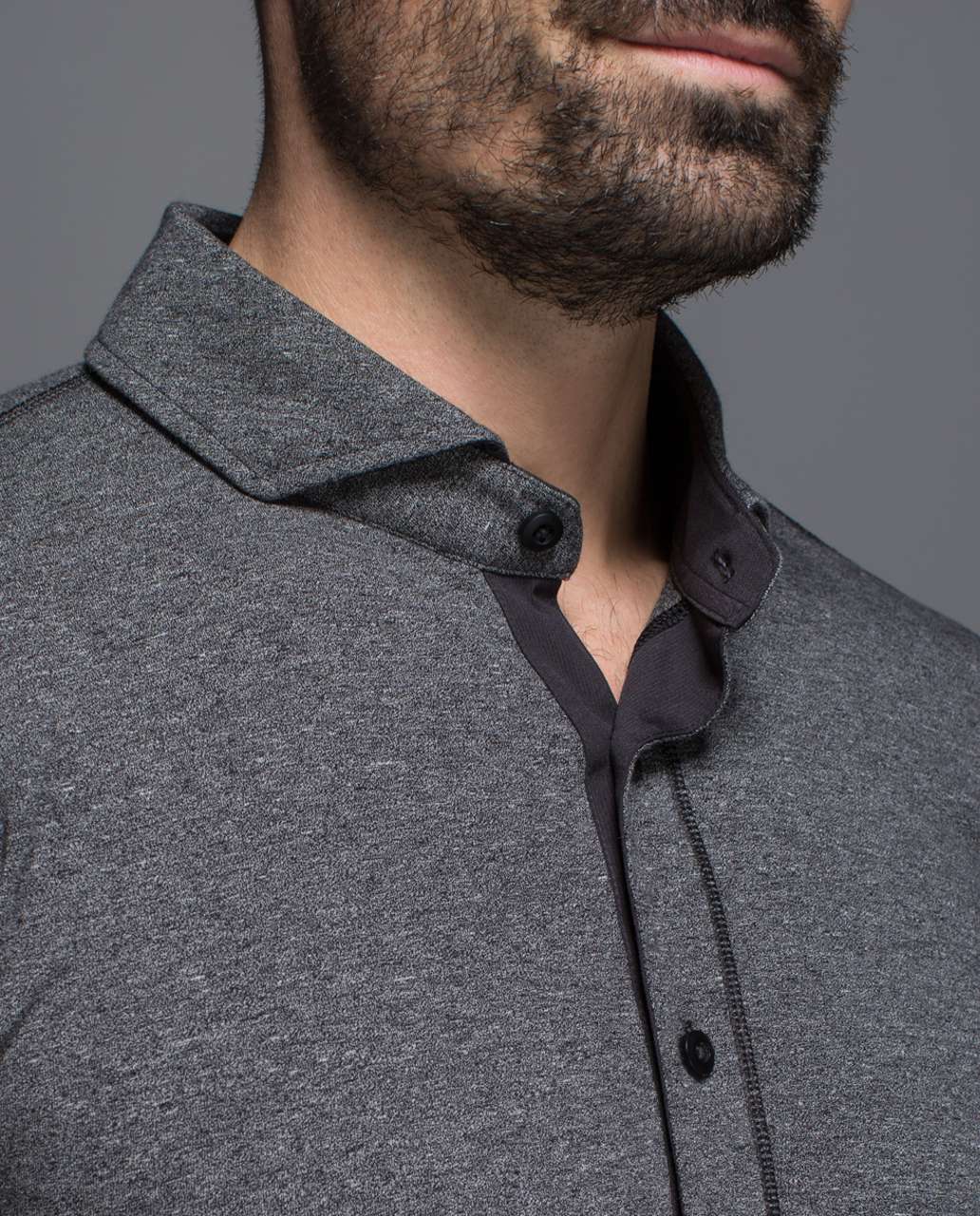 Lululemon Rival Button Up - Heathered Speckled Black