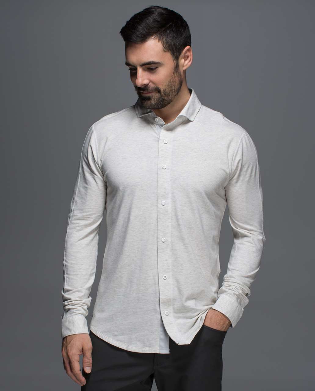 Lululemon Rival Button Up - Heathered White