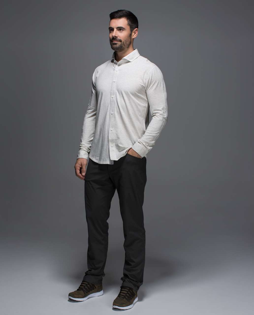 Lululemon Rival Button Up - Heathered White