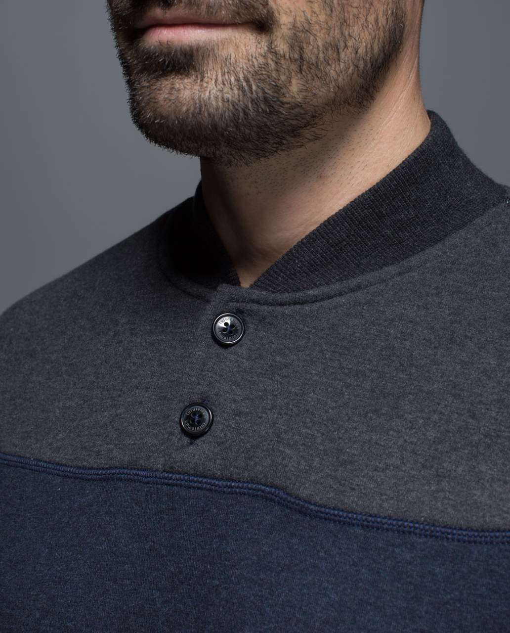 Lululemon Revolve Henley - Heathered Inkwell / Heathered Black