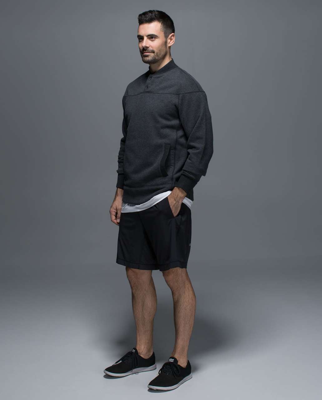 Lululemon Revolve Henley - Heathered Black