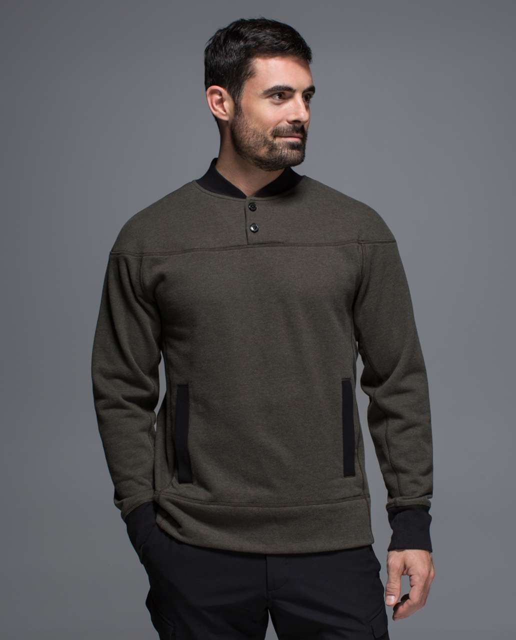 Lululemon Revolve Henley - Heathered Deep Camo / Black