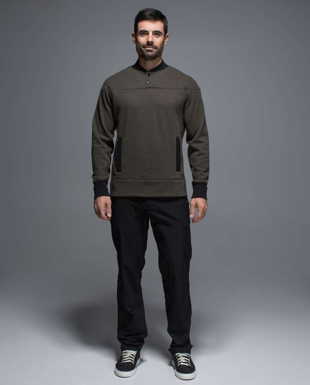 Lululemon Revolve Henley - Heathered Deep Camo / Black - lulu fanatics