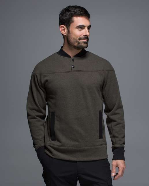 Lululemon Revolve Henley - Heathered Black - lulu fanatics