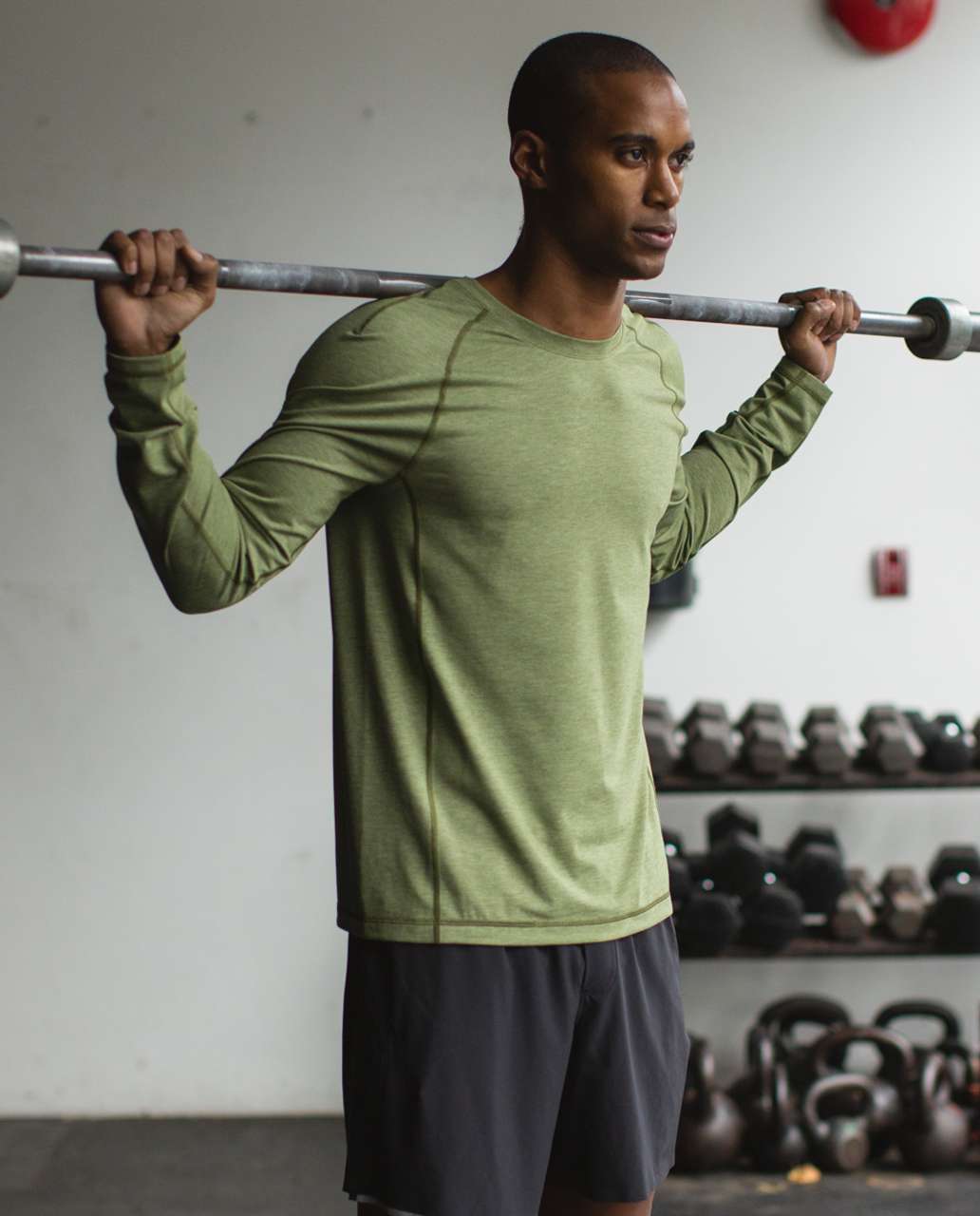 Lululemon Protean Long Sleeve - Heathered Spiced Olive