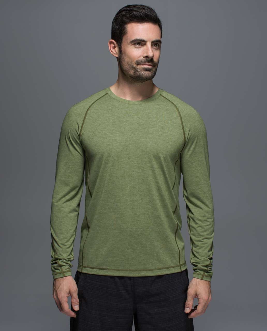 Lululemon Protean Long Sleeve - Heathered Spiced Olive