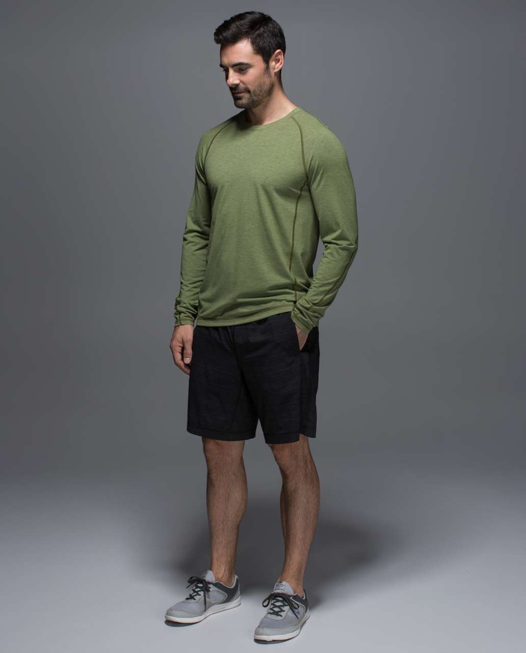 Lululemon Protean Long Sleeve - Heathered Spiced Olive