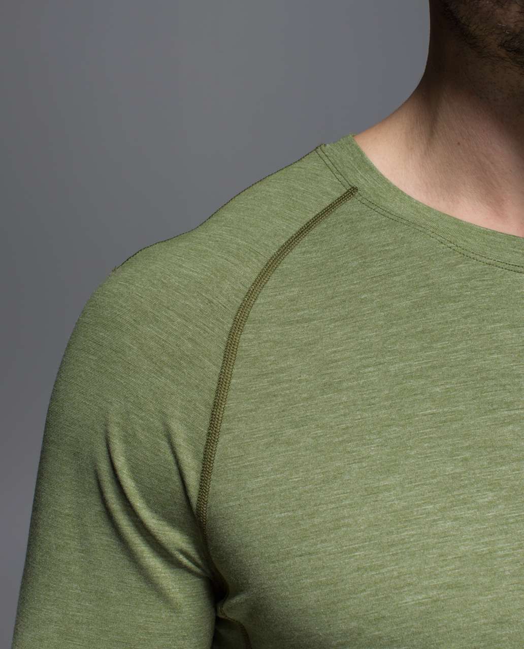 Lululemon Protean Long Sleeve - Heathered Spiced Olive