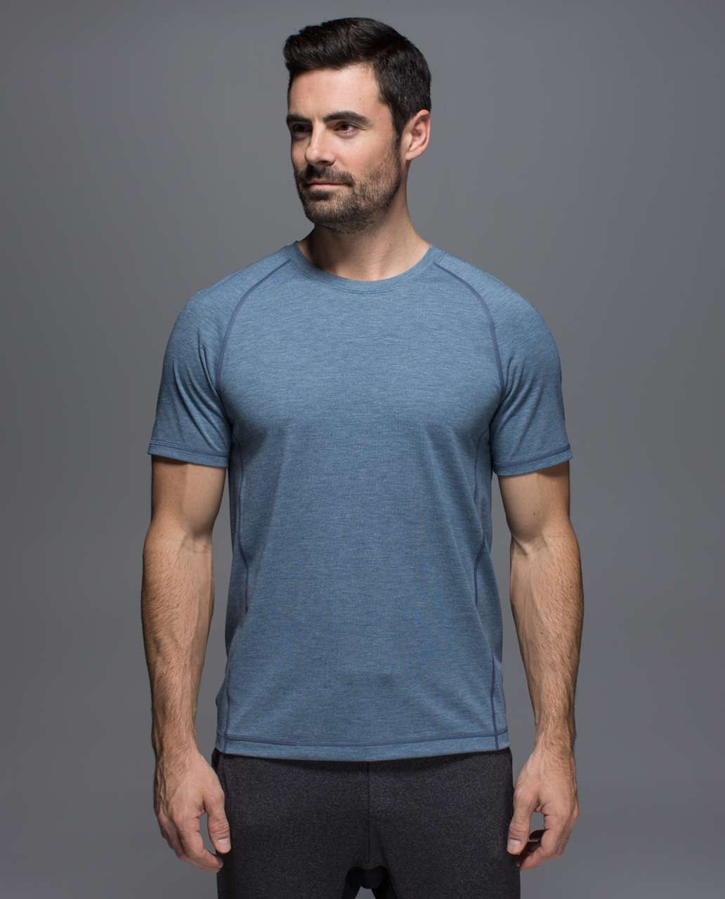 Lululemon Protean Short Sleeve - Heathered Oil Slick Blue