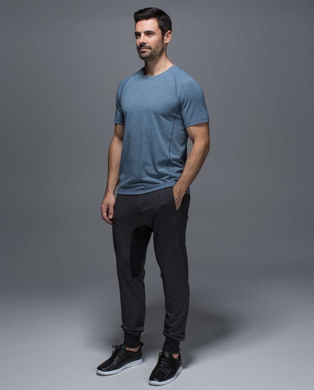 Lululemon Protean Short Sleeve - Heathered Oil Slick Blue