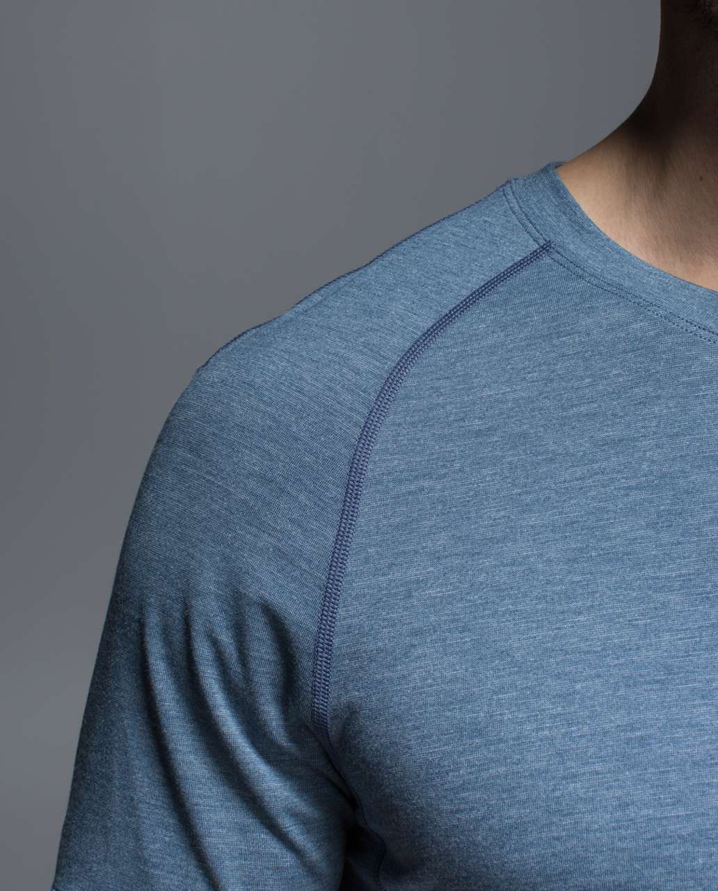 Lululemon Protean Short Sleeve - Heathered Oil Slick Blue