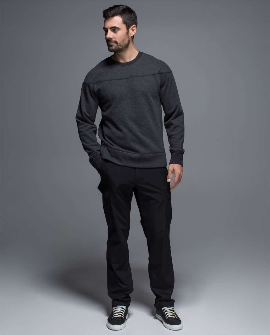 Lululemon Revolve Long Sleeve - Heathered Black