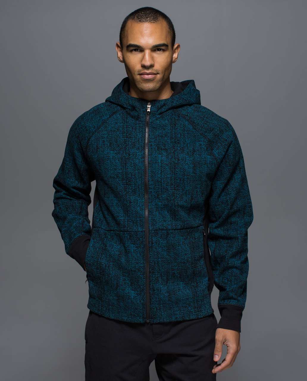 Lululemon Best Coast Hoodie - Trek Texture Blue Depth Black / Black