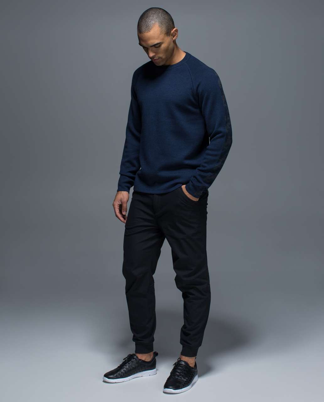 Lululemon Transit Crew - Heathered Deep Navy