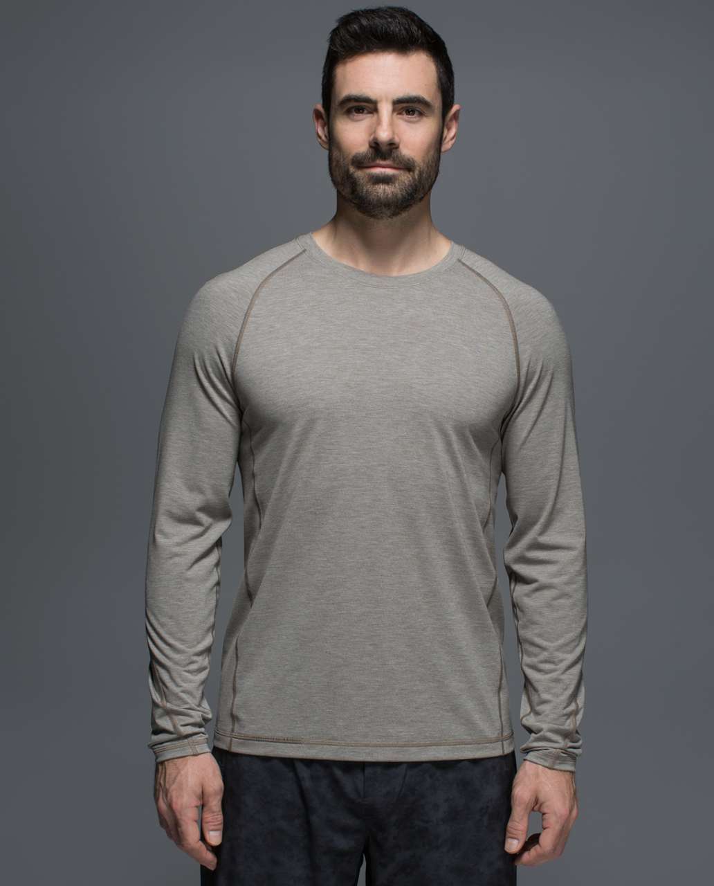 Lululemon Protean Long Sleeve - Heathered Soft Earth