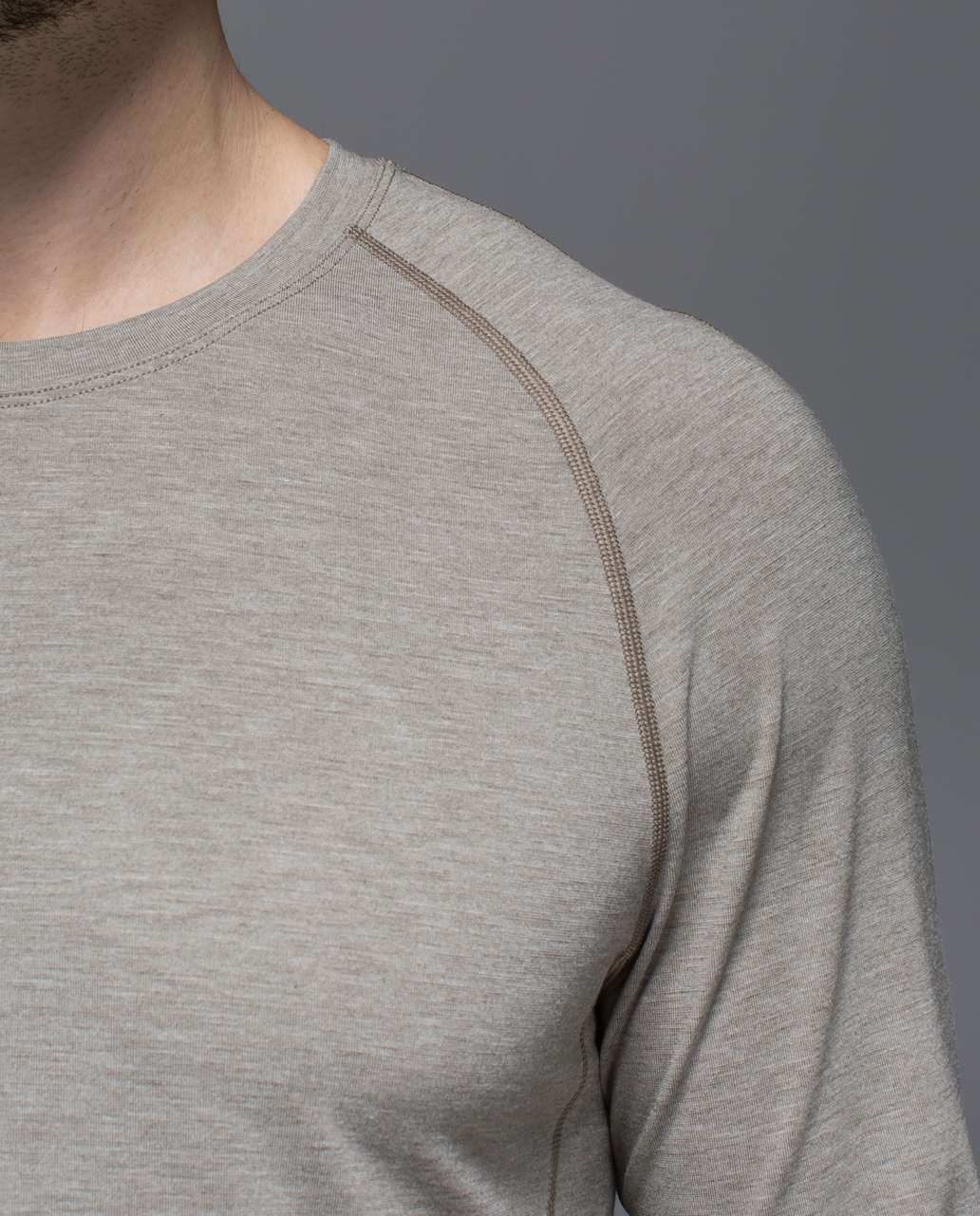 Lululemon Protean Long Sleeve - Heathered Soft Earth