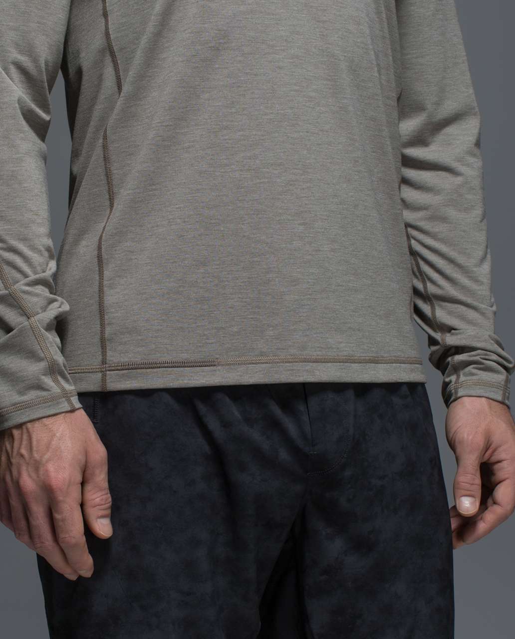 Lululemon Protean Long Sleeve - Heathered Soft Earth