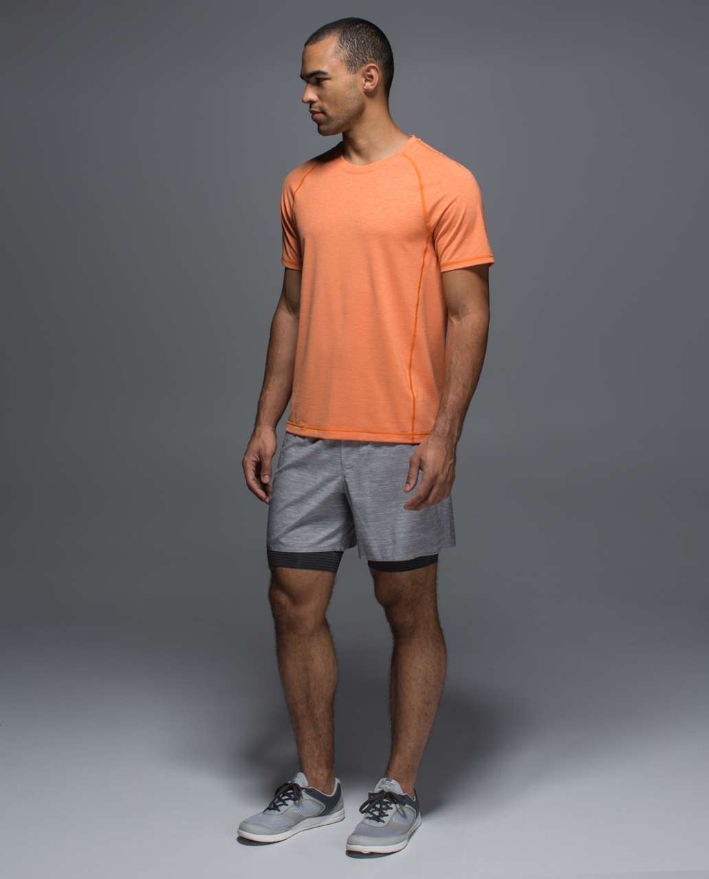 Lululemon Protean Short Sleeve - Heathered Orange Soda