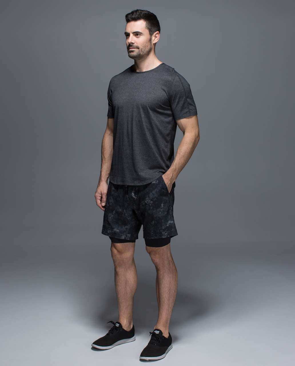 Lululemon Repetition Short - Haymaker Greyt Black