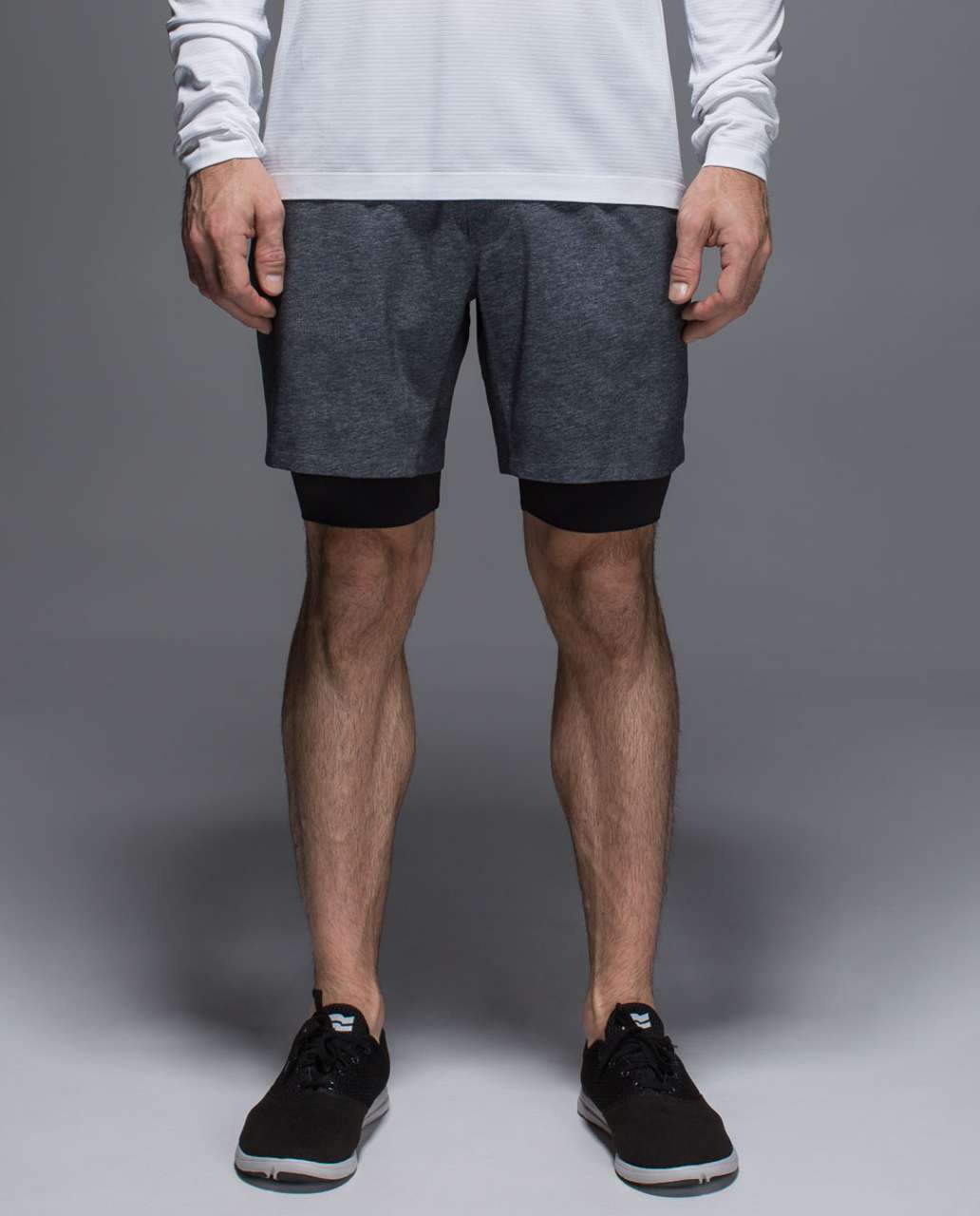 Lululemon Repetition Short - Heathered Texture Printed Greyt Deep Coal