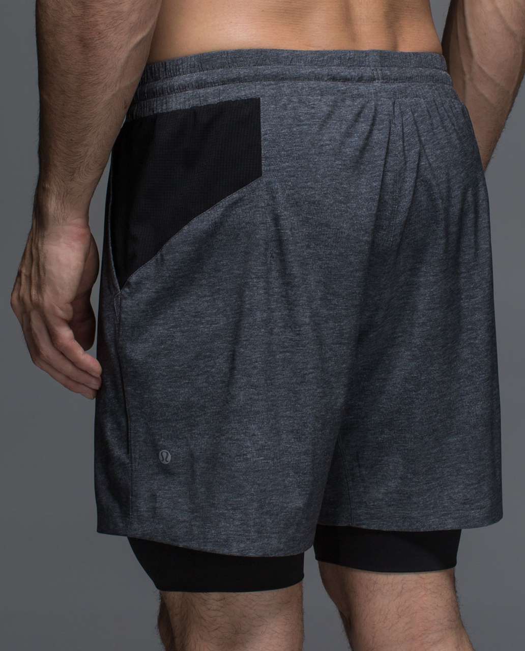 Lululemon Repetition Short - Heathered Texture Printed Greyt Deep Coal