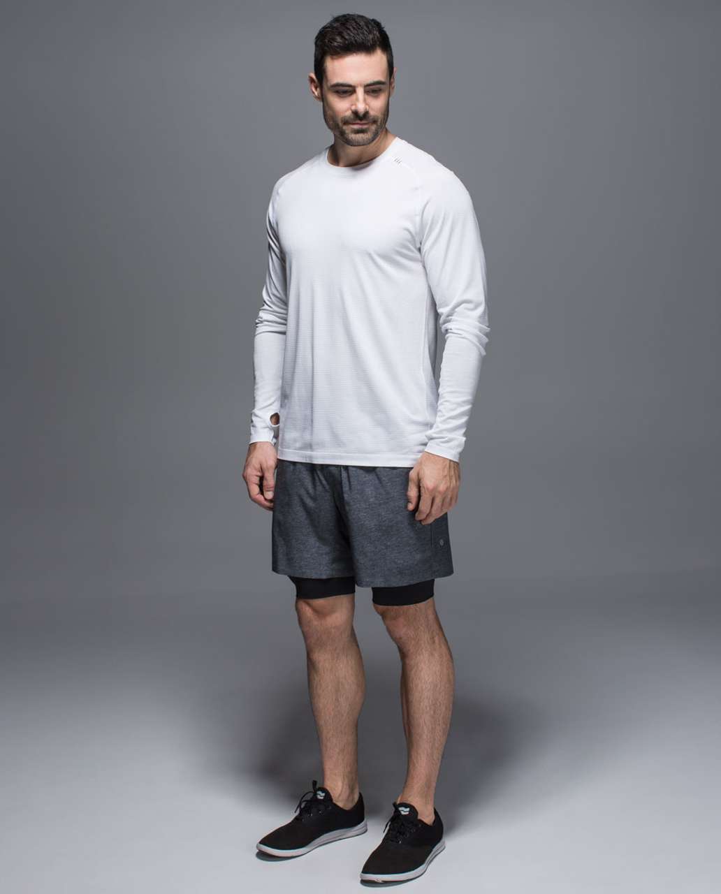 Lululemon Repetition Short - Heathered Texture Printed Greyt Deep Coal