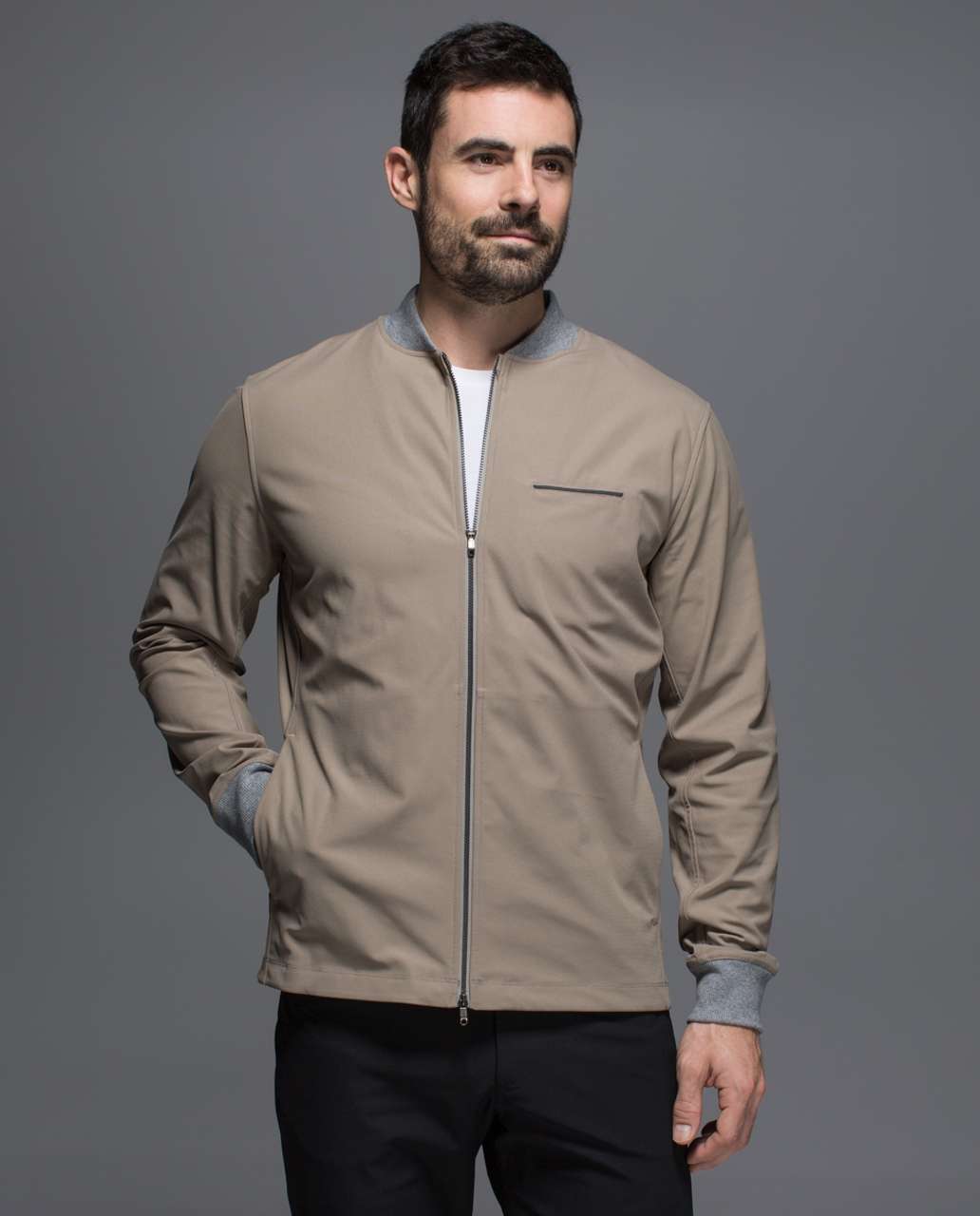 Lululemon Swipe Right Jacket - Soft Earth / Heathered Medium Grey