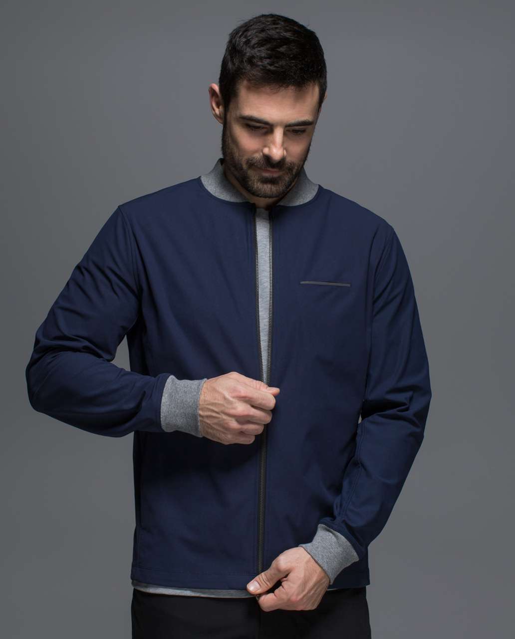 Lululemon Swipe Right Jacket - Deep Navy / Heathered Medium Grey