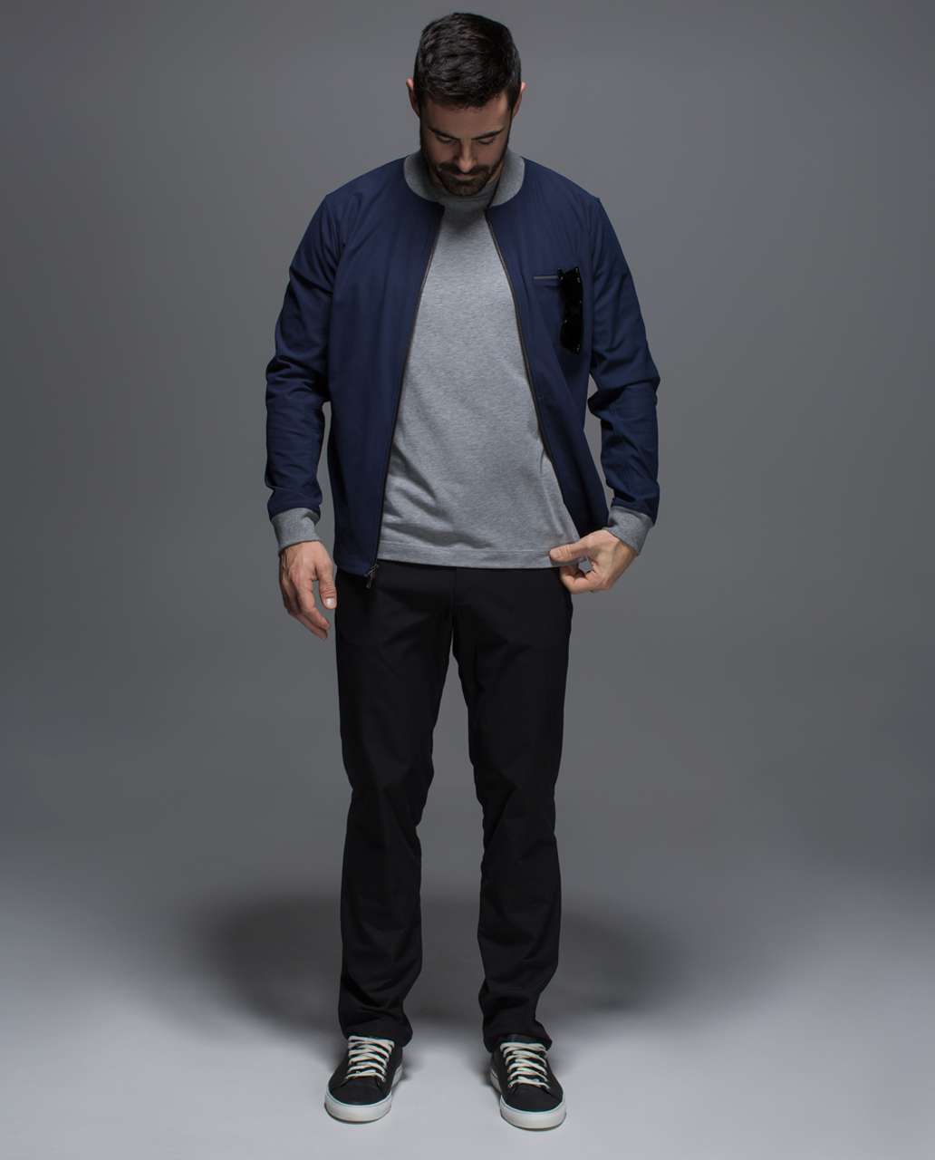 Lululemon Swipe Right Jacket - Deep Navy / Heathered Medium Grey