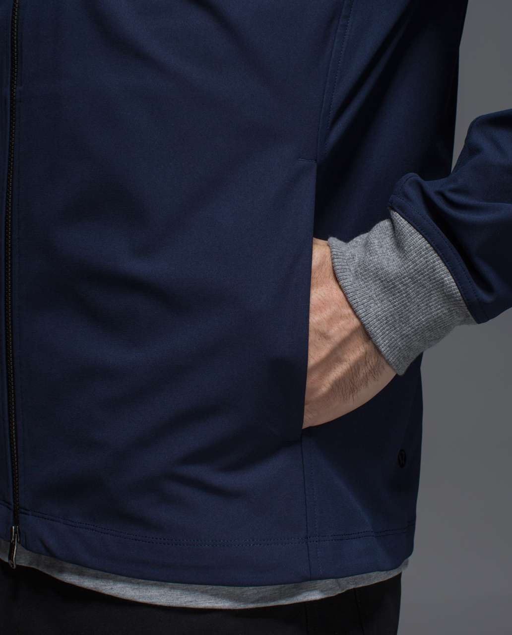 Lululemon Swipe Right Jacket - Deep Navy / Heathered Medium Grey