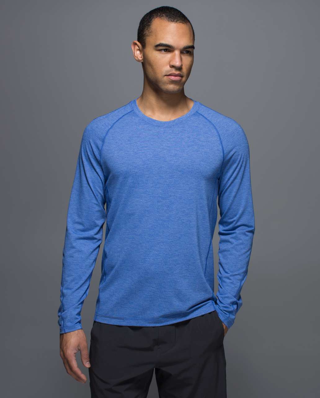 Lululemon Protean Long Sleeve - Heathered Harbor Blue