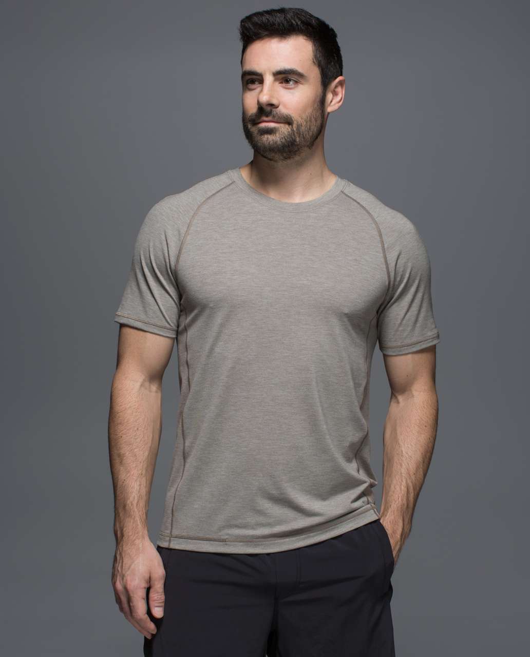 Lululemon Protean Short Sleeve - Heathered Soft Earth