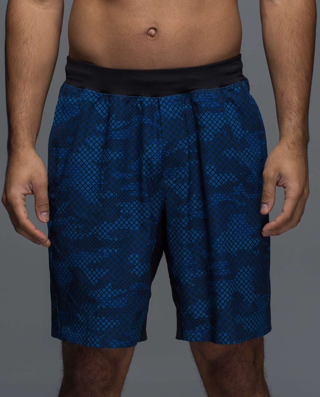 Lululemon Assert Short 9" - Macro Geo Camo Kayak Blue Deep Navy