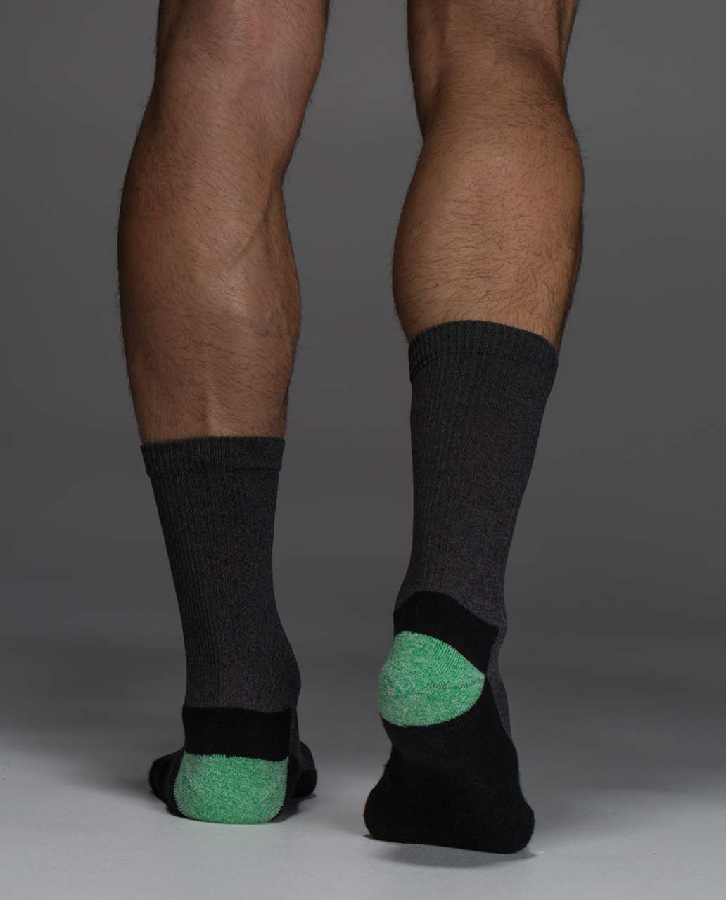 Lululemon Crew Sock *Silver - Blocked Heel Black Slate Scream Green