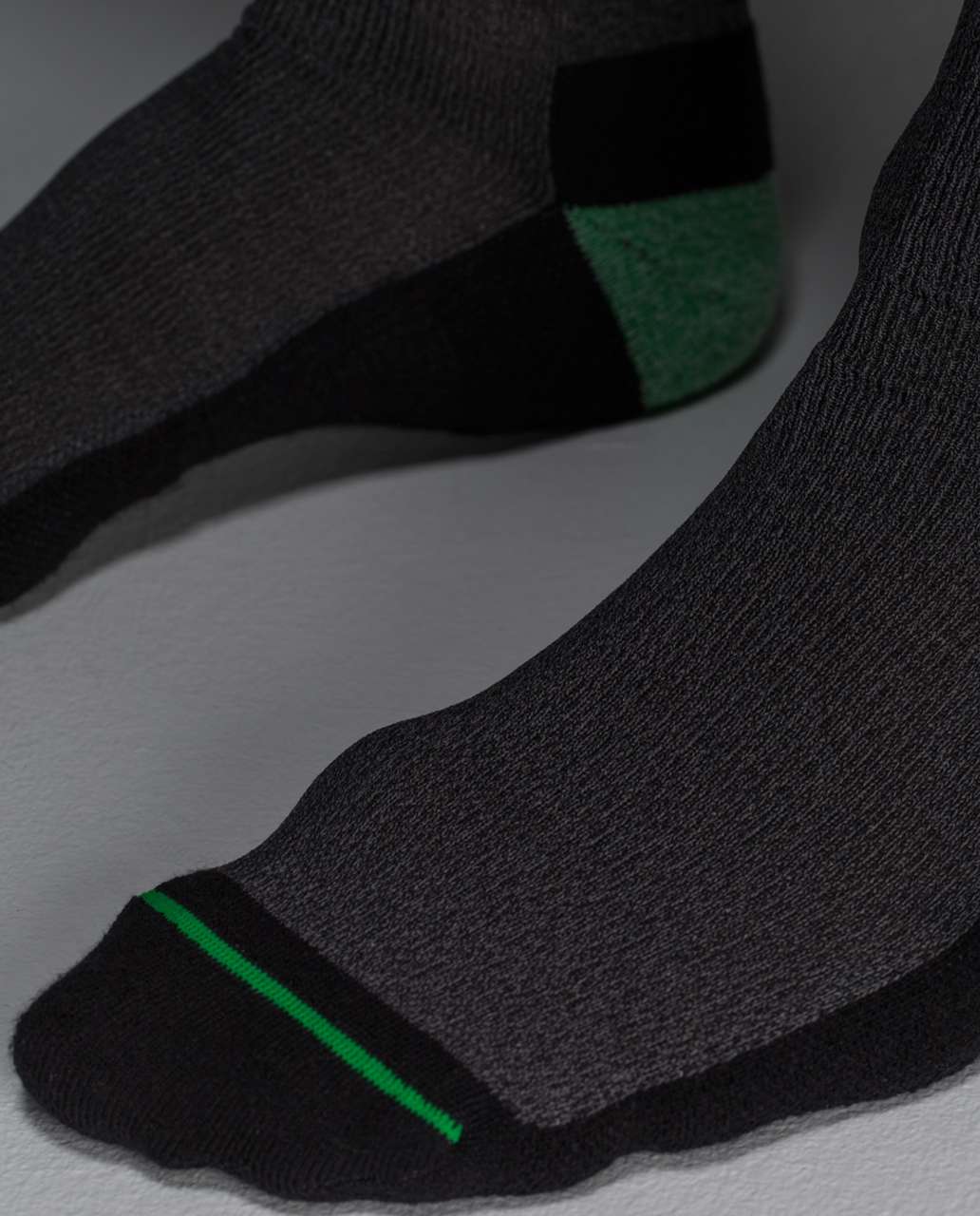 Lululemon Crew Sock *Silver - Blocked Heel Black Slate Scream Green