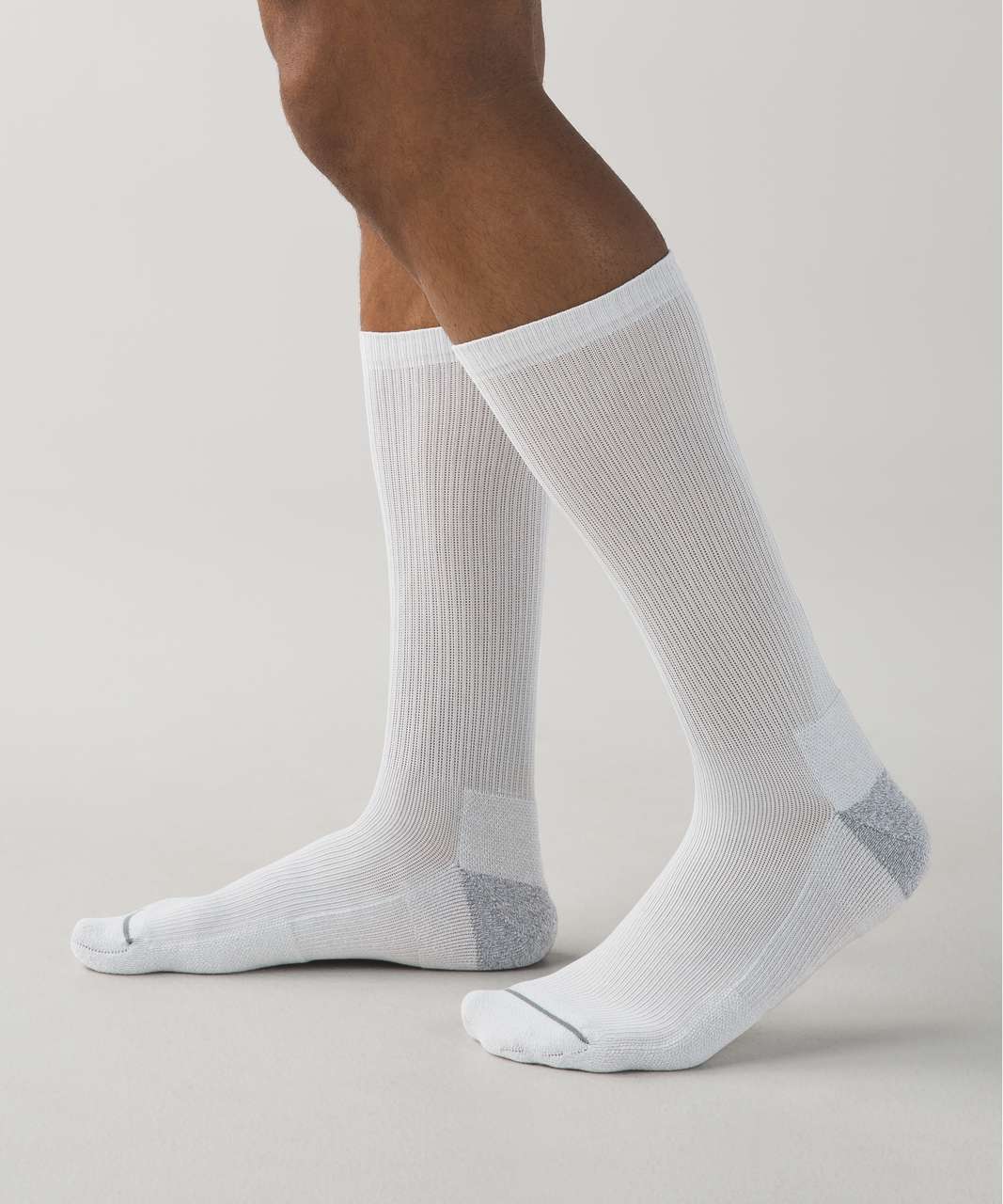 Lululemon Crew Sock *Silver - Blocked Heel Silver Spoon Greyt Slate