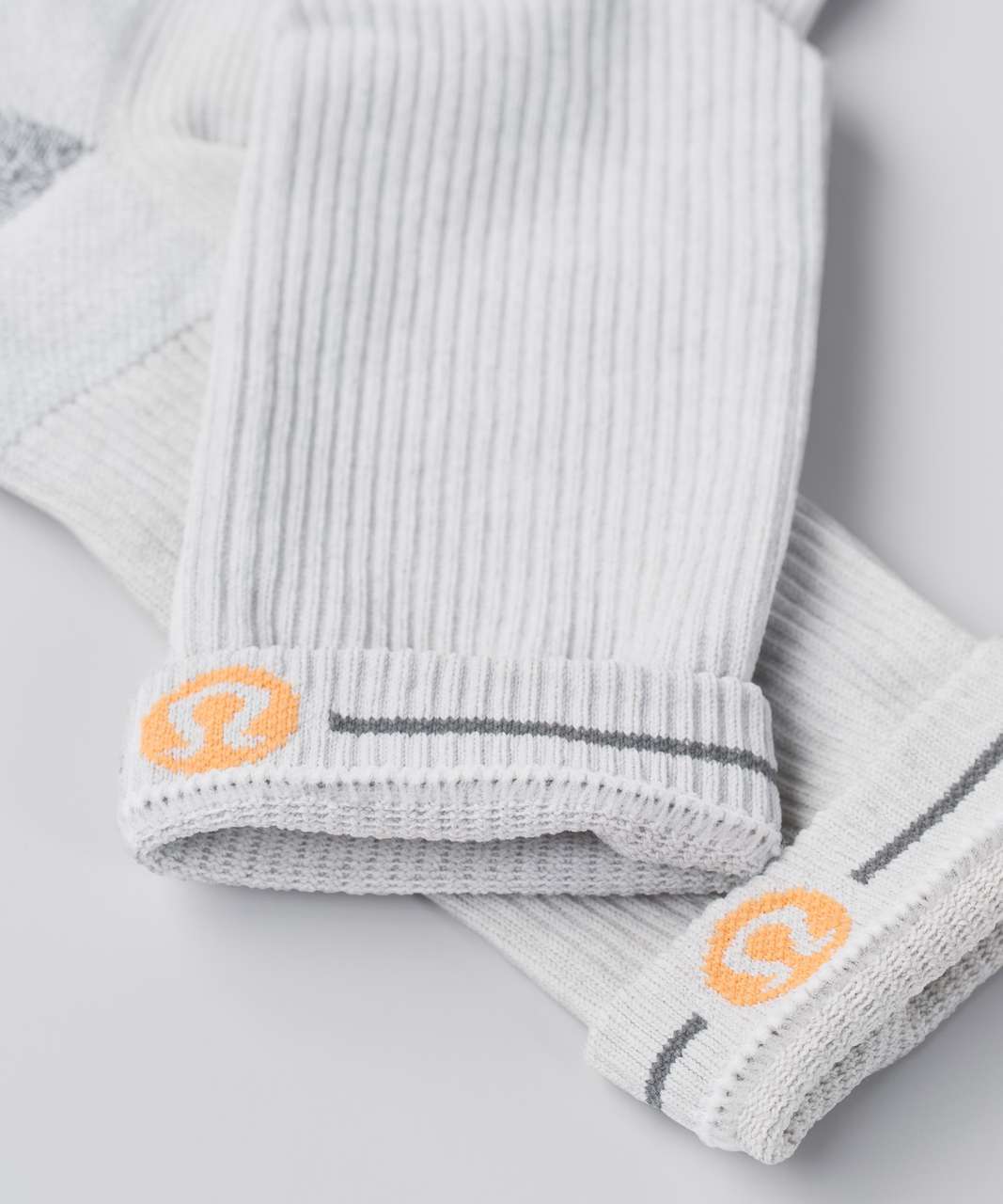 Lululemon Crew Sock *Silver - Blocked Heel Silver Spoon Greyt Slate