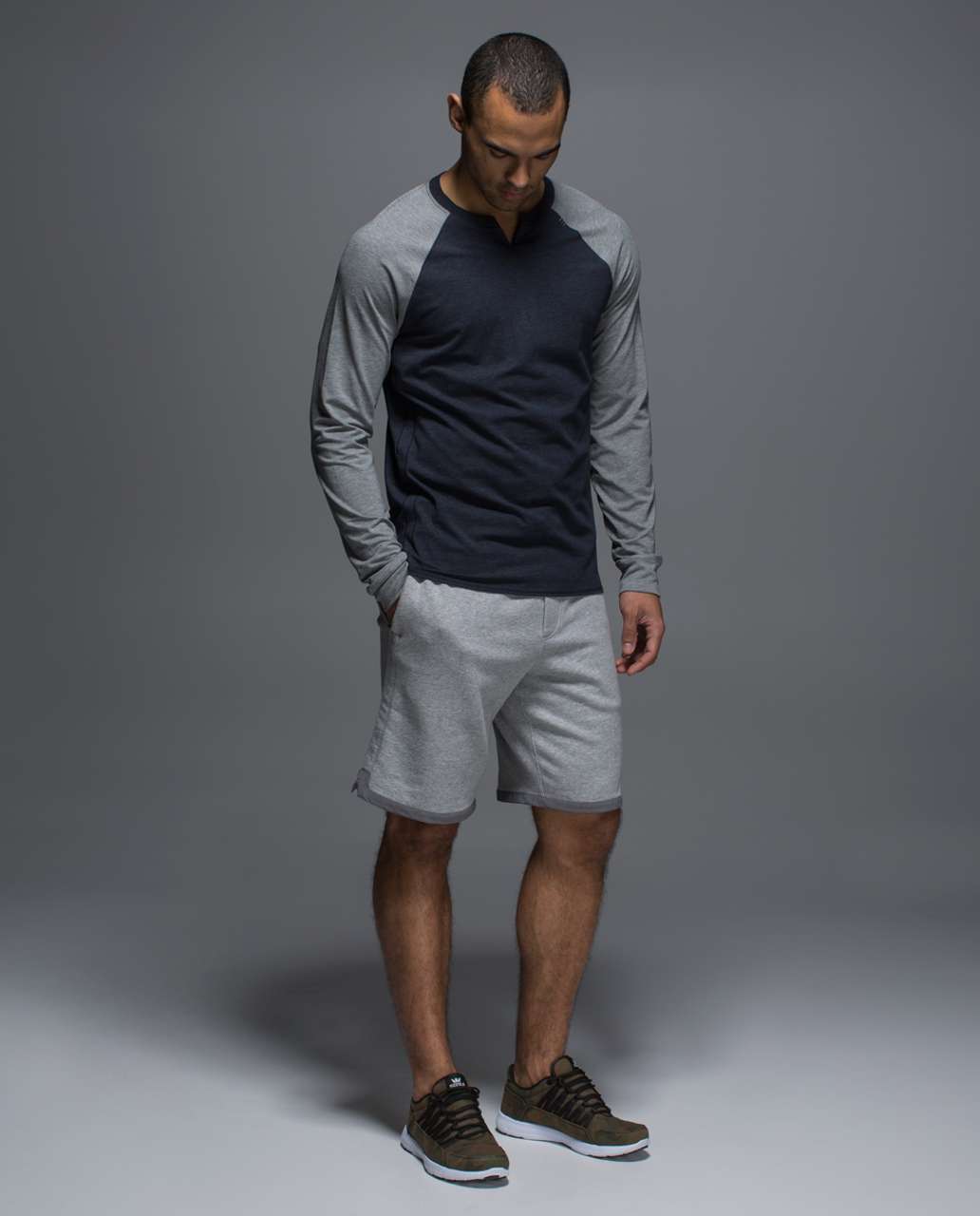 Lululemon Bodhi Long Sleeve - Heathered Inkwell / Heathered Medium Grey