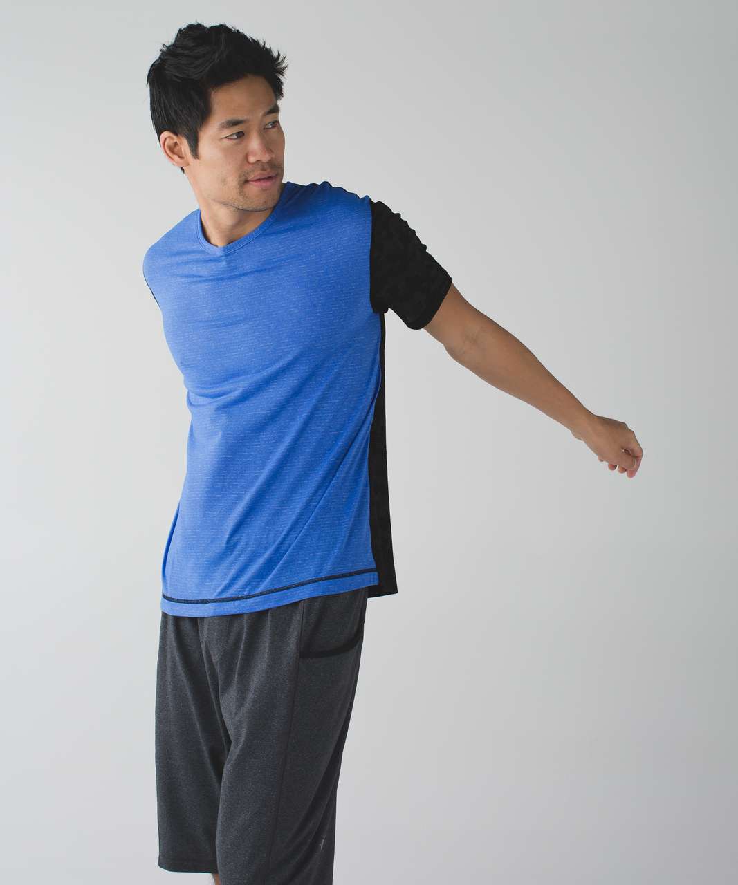 Lululemon Warrior I Short Sleeve - Heathered Harbor Blue