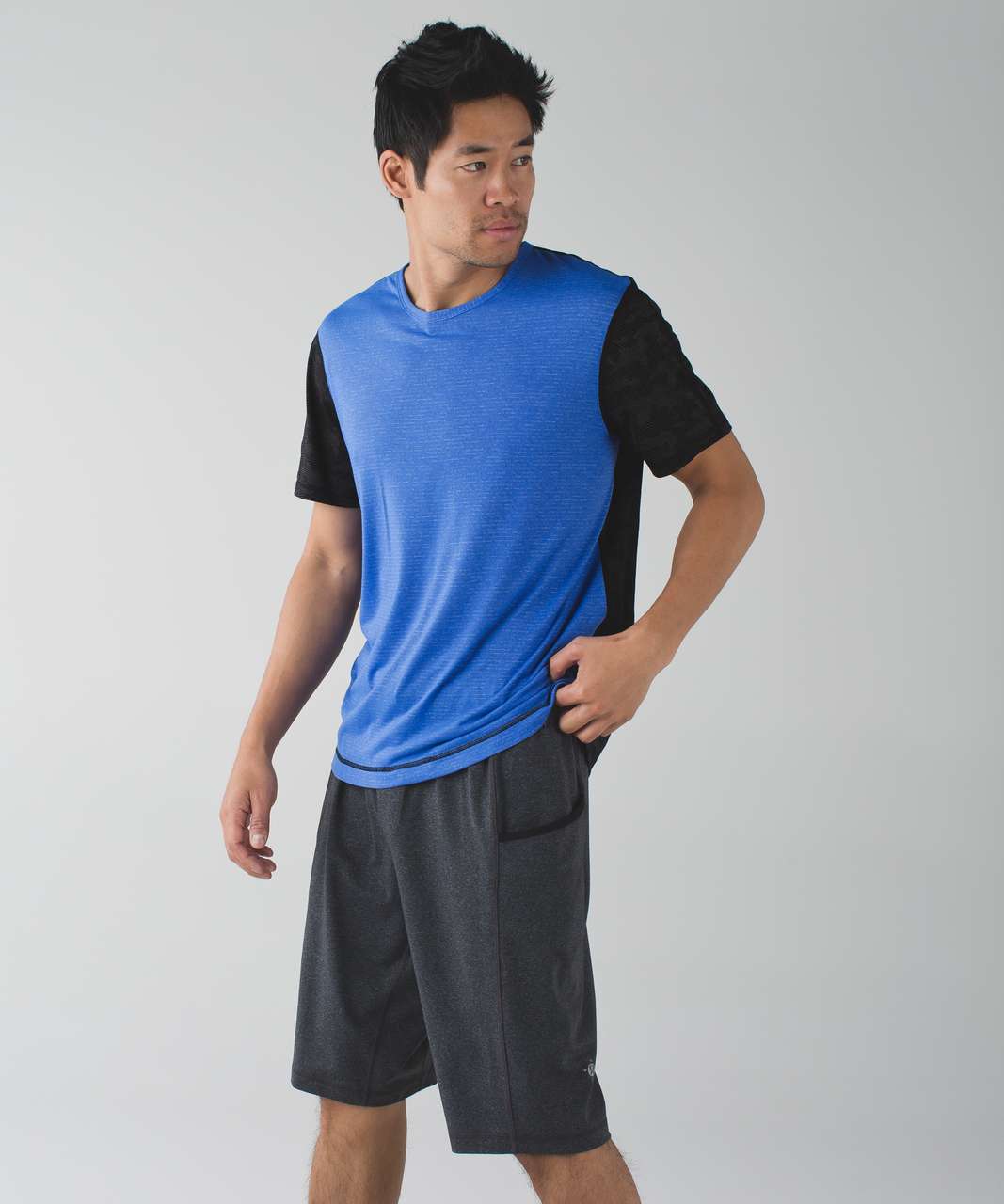 Lululemon Warrior I Short Sleeve - Heathered Harbor Blue