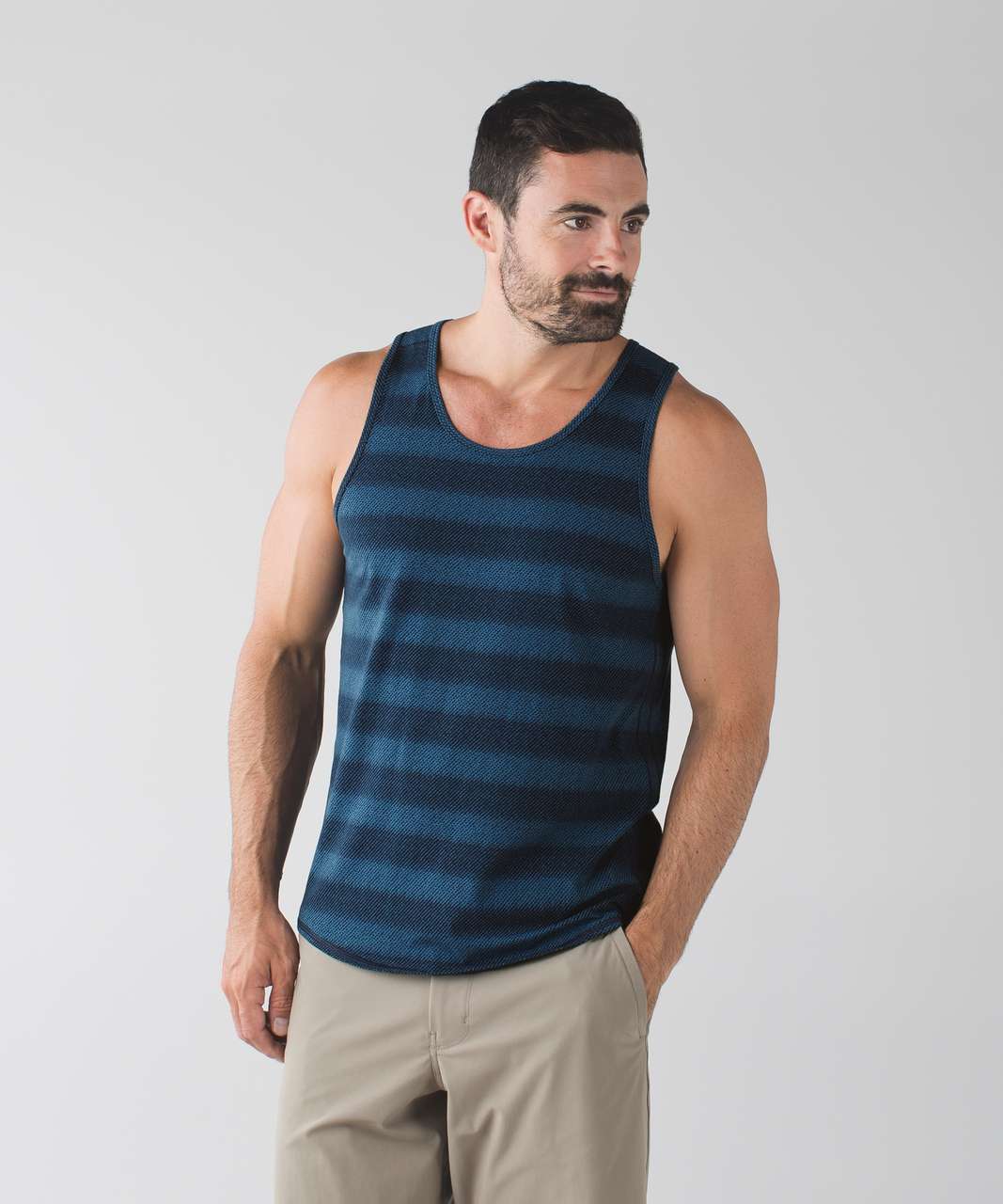 Lululemon Bodhi Tank - Ginza Stripe Hawk Blue Deep Navy