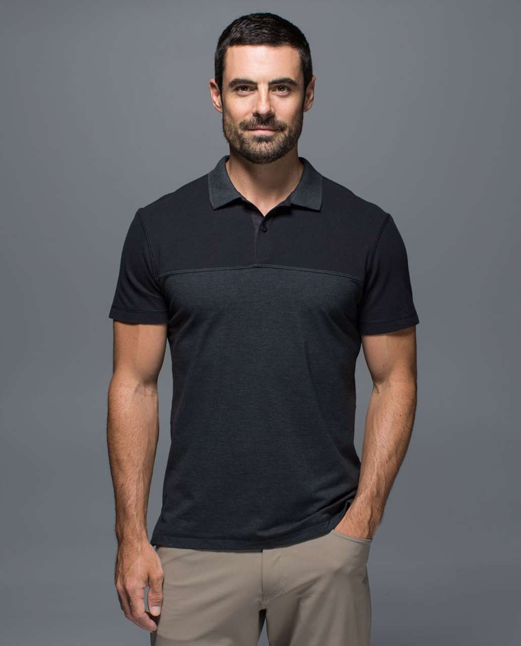 Lululemon Union Polo - Heathered Black / Black