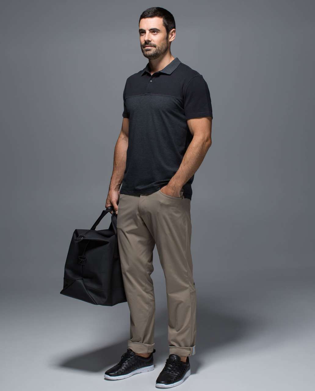 Lululemon Union Polo - Heathered Black / Black