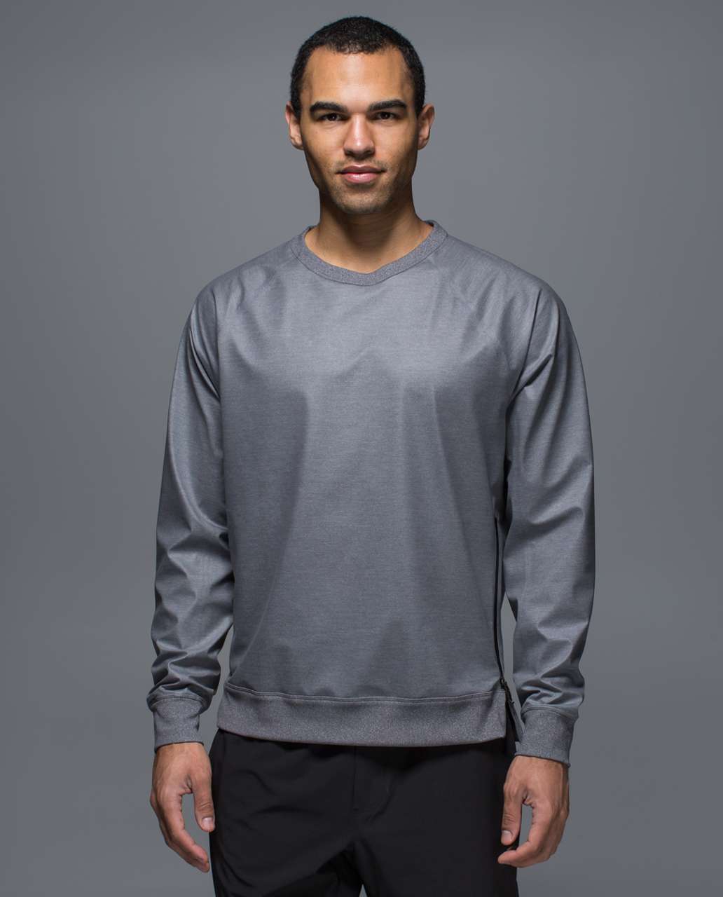 Lululemon Brut Long Sleeve - Heathered Slate / Black